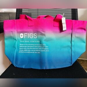 Figs “A Very Large Tote” Ombre Canvas Zipper Tote